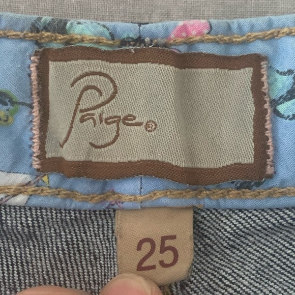 PAIGE Jimmy Jimmy Denim Frayed Hem Cuffed Shorts Size 25 - Picture 3 of 15